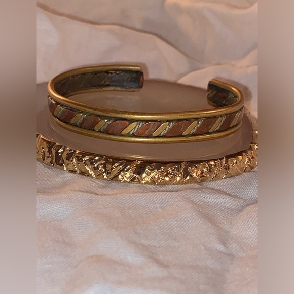 Women’s Vintage metal bracelet Gold silver and bronze - Picture 2 of 14